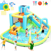 Big Water Slide for Kids 13-in-1 Waterslide Bounce House w/Blower Akeydiy